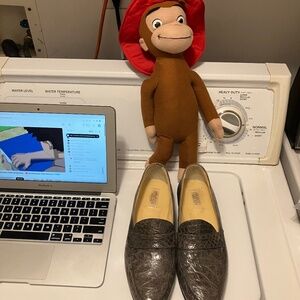 Old Money Sz 6.5 Maurizio Croc Embossed Leather Loafers Made in Italy